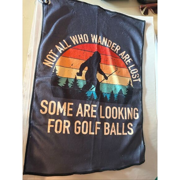 NWOT Not All Who Wander are Lost golf towel - Picture 1 of 3